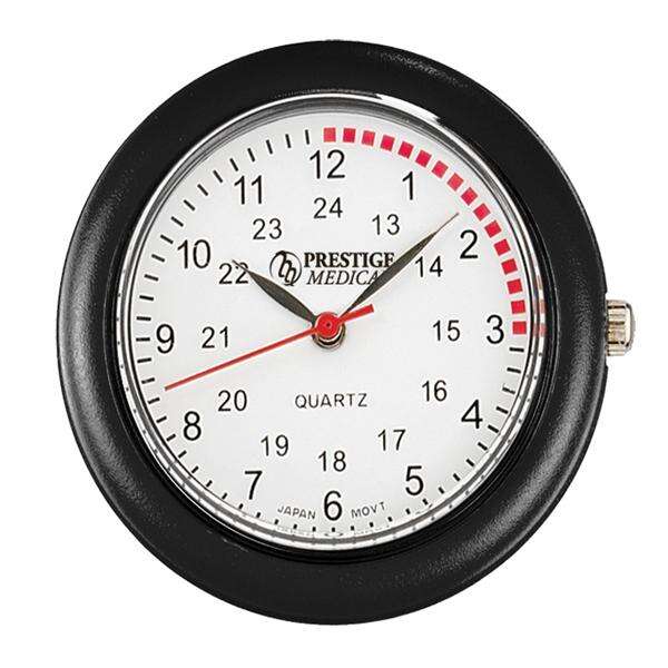 Watch Stethoscope Black Analog W/ Back Clip/24-Hour Face/Water Resistant